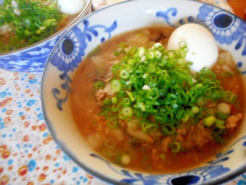 ひき肉と白菜のとろみラーメン